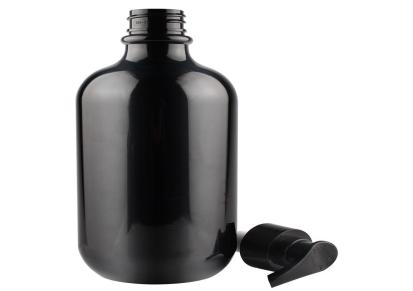 [骏烁塑料]定制500ml黑色洗发水瓶 塑料PET按压式乳液瓶 圆肩洗护沐浴露瓶