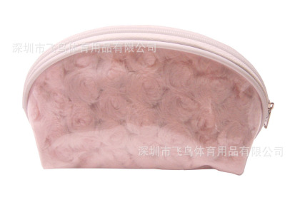 深圳厂家供应玫瑰绒PVC环保料手抓化妆包小巧零钱袋收纳袋