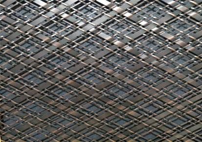 建筑外立面金属装饰网 金属窗帘网 炜坤 编织柔性装饰网 可提供安装
