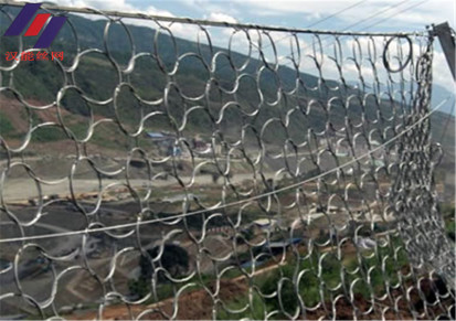 汉能边坡 环形被动圈山防护网防落石 环形边坡防护网安装护坡