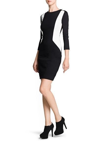 现货批发  2014新款欧美时尚春季拼接黑白修身连衣裙包裙 6326