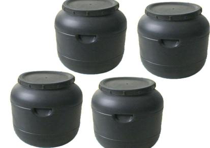 25公斤耐腐蚀塑料桶 圆形黑色25升化工包装桶定制