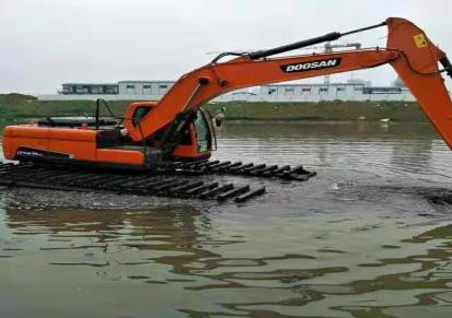 湿地开发水上挖掘机出租价格 清理河道淤泥公司