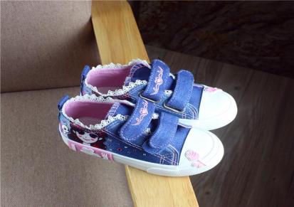 aibici温州品牌2017春季新款女生低帮卡通公主帆布硫化鞋防滑耐磨