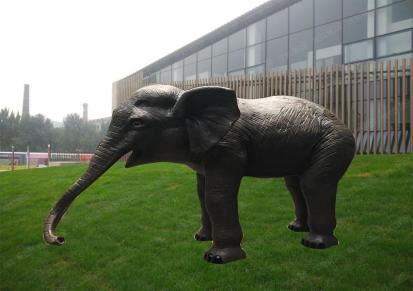 公园绿地大象雕塑草坪大型仿真动物模型古铜玻璃钢装饰摆件