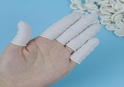 宏深达 厂家直供白色手指套 一次性乳胶手指套 美容美甲净化指套