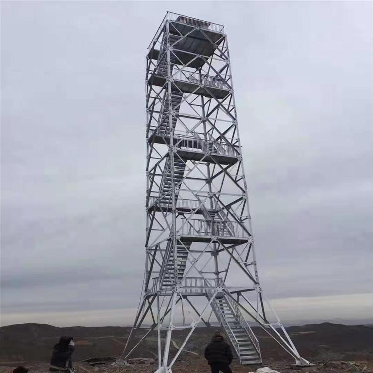 监控瞭望塔架 不锈钢瞭望塔 旋转步梯瞭望塔架 泰晶公司