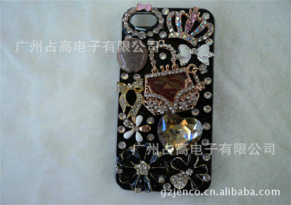 水晶钻饰 韩式 苹果5定做贴钻手机壳 高级iphone手机套