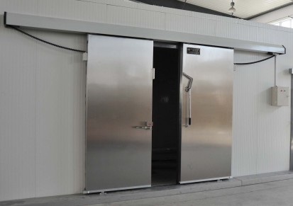 天津红旗L型电动聚氨酯平移冷库门，拼装式冷库专用