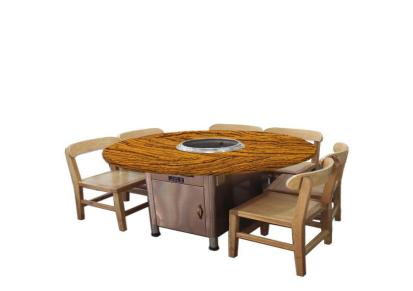 一体机桌椅 价格合理 北欧大理石餐桌椅组合量大从优 服务周到永会厨房无烟火锅桌